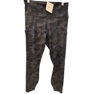 Fabletics Women's On-The-Go PowerHold High-Waisted Leggings Charcoal‎ Camo Large